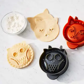 1 Adet El Pasta Makinesi Mini Tilki Ve Baykuş Hamur Baskı Kafes Pasta Üst Kesici Kalıp DIY Pişirme Pasta Aracı Mutfak Malzemeleri  5