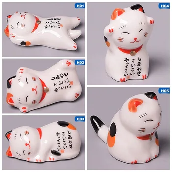 1 adet Japon Tarzı Seramik yemek çubuğu tutucu Standı Sevimli Kedi Tasarım Çubuk Raf Mutfak Sofra Standı Tutucu Dinlenme Ev Dekor  5