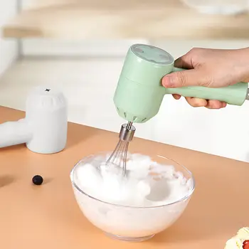 1 Adet Kablosuz Elektrikli Yumurta Çırpıcı Mini El Otomatik Blender Krem Un Sarımsak yiyecek mikseri Şarj Edilebilir Pişirme Kek ABD F4H1  4