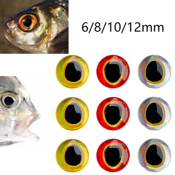 100 adet Balıkçılık Cazibesi Gözler balık gözü Fly Bağlama 3D Holografik Çıkartmalar 6/8/10 / 12mm Profesyonel Cazibesi Gözler Aksesuarları Mücadele  10