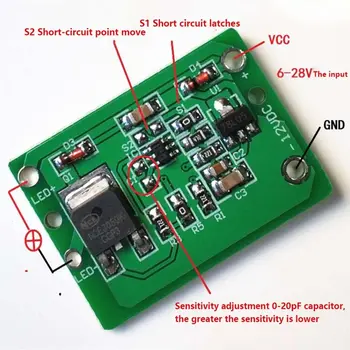 12V Kapasitif Dokunmatik değiştirme sensörü Modülü Basma Düğmesi Dokunmatik Anahtar Modülü Jog Mandalı Röle İle Sıcak  4