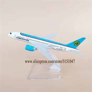 16 cm Metal Alaşım Uçak Modeli Hava ÖZBEKİSTAN Havayolları B787 Boeing 787 Airways Uçak Modeli w Standı Uçak Hediye  3