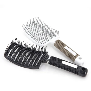 2 Adet Kavisli Bacalı Saç Fırçaları Kadınlar için Uzun, Kalın, Kıvırcık ve Karışık Saç  5