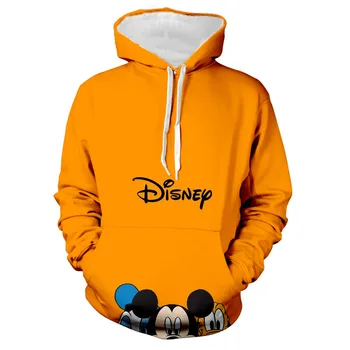 2022 Disney Rahat Hoodie erkek Sonbahar Uzun Kollu Harajuku Mickey 3D Baskı Casual Ekip Boyun Kazak Y2K  5