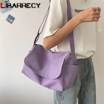 2022 Yeni Öğrenci Bayanlar omuzdan askili çanta Düz Renk Tasarım Yüksek Kaliteli Tuval Kadın postacı çantası Cep Telefonu çantası Cüzdan Bolsos  5