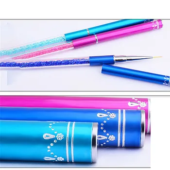 3 Renkler Nail Art Kalem Süsleyen Çizim Boyama UV Jel Astar cila fırçası Seti Nail Art Süsleyen Araçları Sıcak Satış  5