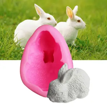 3D paskalya tavşanı Hayvan sabun silikon kalıp Çikolata Fondan Tavşan Kek Süslemeleri  5