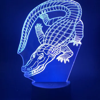 3D Timsah Gece İşığı Lambası Illusion 7 Renk Değiştirme Dokunmatik Uzaktan Masa Masa Dekorasyon Lambaları Doğum Günü Noel Hediyesi çocuk için oyuncak  5