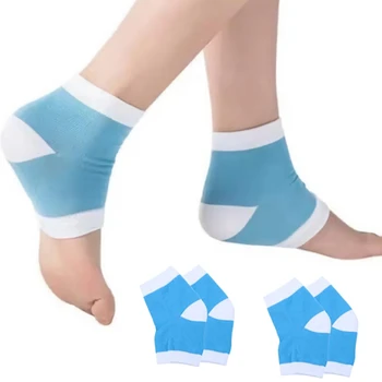 5 Pairs Nemlendirici Topuk Çorap Yastık Silikon Jel Burnu açık Kuru Sert Çatlak Cilt Ayak Bakımı Araçları Plantar Fasiit Unisex  5