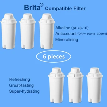 6 adet Yedek Filtre Su Kartuşları antioksidan alkali su sürahi filtreleri ile uyumlu Brita su filtresi  5