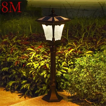 8M Açık Çim lambaları Güneş Retro Kahverengi Bahçe Lambası LED Su Geçirmez IP65 Ev Dekoratif Dubleks  3