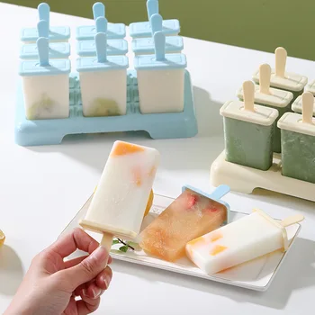 9 Parça Kombinasyonu Dondurma Kalıp Yeni Dikey Gıda Sınıfı PP Popsicle Kalıp Ev DIY Ev Yapımı Dondurma Popsicle Kalıp Modeli  4