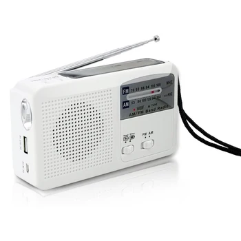 Acil Radyo ile Güneş ve El Krank Kendinden Powered, Pil USB Şarj FM / AM Radyo LED el feneri Telefon Şarj Cihazı  10