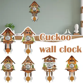 Ahşap Guguklu duvar saati Kuş Zaman Çan Salıncak Alarm İzle ev sanat dekoru Kum Zamanlayıcılar Sınıf Retro Guguklu Odası Saat  5
