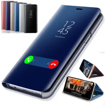 Akıllı Ayna Görünüm Deri Telefon Kılıfı İçin Samsung Galaxy M52 5G Standı Flip arka kapak için SM-M526BR Darbeye Dayanıklı Koruyucu Coque  5