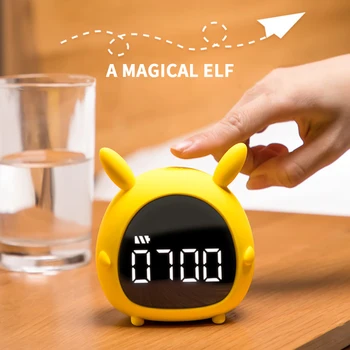 Akıllı Otomasyon Kiti Çok fonksiyonlu Elf çalar saat Karikatür Ses aktive Yaratıcı Led Saat Yurdu Öğrenci Hediyeler  5