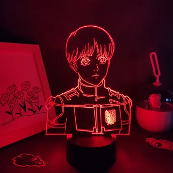 Anime Titan 4 Manga figürü Armin Arlert 3D Led lambalar RGB gece ışıkları Shingeki Hiçbir Kyojin yatak odası masa Masa Dekorasyon  5