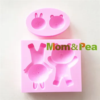 Anne ve Bezelye 1414-5 Ücretsiz Kargo Tavşan ve Ayı Kalıp Kek Dekorasyon Fondan Kek 3D Kalıp Sabun Kalıp Gıda Sınıfı  3