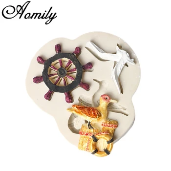 Aomily Dümen Martı Şekli 3D Silikon Çikolata Jöle Şeker Kek Bakeware Kalıp DIY Pasta Bar Buz Blok sabun kalıbı Pişirme Araçları  1