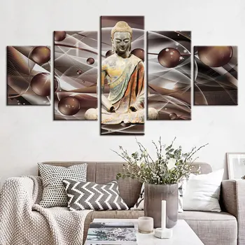 Artsailing Kanepe Arka Plan Duvar Çay Odası Zen Tuval Sanat Altın Soyut Buda Resimleri Duvar Resimleri Posterler  5