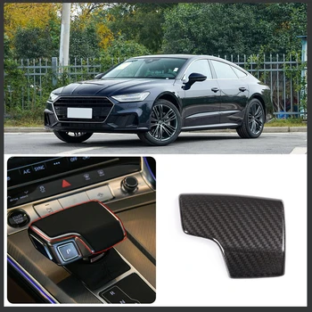 Audi için yeni A6/A7 / A8 / Q7 / Q8 araba styling vites kafa koruyucu kabuk gerçek karbon fiber araba iç aksesuarları  10