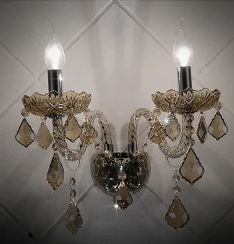 Avrupa başucu lambaları duvar lambası kristal oturma odası duvar lambası altın mum duvar lambası romantik duvar lambası yatak odası ışıkları  10