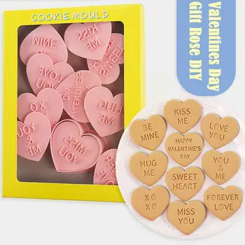 Aşk Kalp Sevgililer Günü Hediyesi Gül DIY Çift Karikatür Kesici Kalıp Fırında ABS kalıp Bisküvi Plastik Pişirme Kalıp Çerez 3D Çift N2S4  0