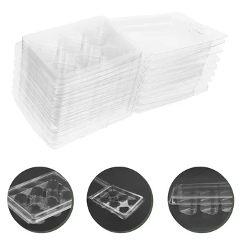 Balmumu Eriyik Kalıpları Clamshellsplastic Kalp Dıy Temizle Şekil Containerstray Şeker Yapma Konteyner Şeffaf Kalıp Tutucu Sabun Mini  5
