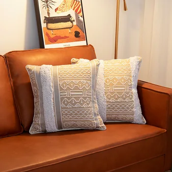 Beyaz Akın kanepe minder örtüsü Fas Geometrik Çizgi Yastık Ev dekoratif kırlent Yatak Odası Oturma Odası İçin Kapakları  10