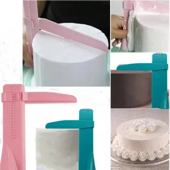 Büyük Ayarlanabilir mutfak Dönüm şeker Tesviye cihazı kek dekorasyon araçları DIY Gıda sınıfı Plastik kek aracı mutfak aksesuarları  3