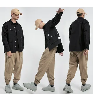 COLDKER 2021 İlkbahar ve Sonbahar Hip-Hop Tarzı Sweatpants erkek Baskı Pamuk harem pantolon düz renk rahat sokak giyim  10