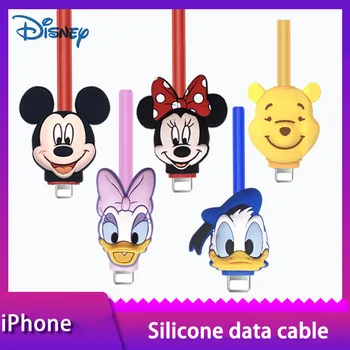 Disney Mickey USB Kablosu iPhone 13 12 11 Pro Max iPad Hızlı Veri Şarj Cihazı Sıvı Silikon Kablo  5