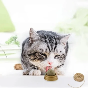 Doğal Catnip Topu Stickon Duvar Kedi Oyuncak Davranır Sağlıklı Doğal Kaldırır Saç Topları Evcil Hayvan Ürünleri Kediler Nane Aperatif Pet Kedi Aksesuarları  5
