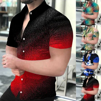 Erkek Gömlek İnce Üstleri Yaz Kısa Kollu Harajuku Katı havai gömleği Rahat Büyük Boy Elbise Gevşek V Boyun T-Shirt Yeni  5