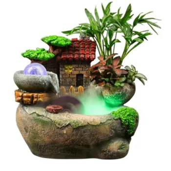 Feng shui tekerlek döşeli su çeşmesi su kontrol ev dekorasyon şanslı dekorasyon Minyatür peyzaj bonsai masaüstü nemlendirici  5
