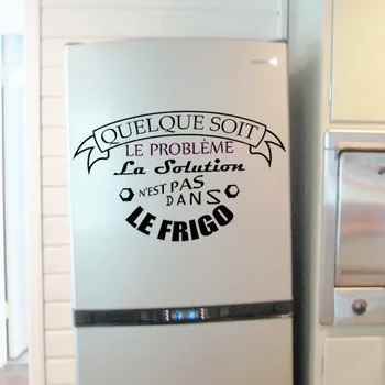 Fransız Alıntı Frigo La Çözüm N'est Pas Dans Le Frigo Vinil Duvar Sticker Duvar Çıkartmaları Buzdolabı Duvar Kağıdı mutfak duvar dekoru Posteri  4