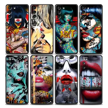 Graffiti Sanat Vücut Boyama Kızlar İçin Coques Funda Telefon kılıfı için Samsung S22 S7 S8 S9 S10e S21 S20 Fe Artı Ultra 5G Kılıfı Çapa  5