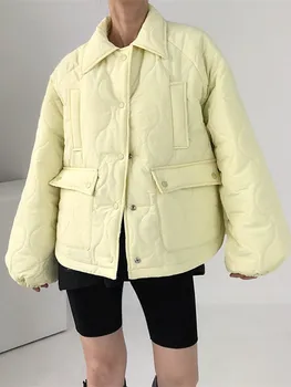 GUUZYUVIZ Büyük Boy Kış Ceket Kadınlar İçin Kore Moda Cep Elmas Parkas Kadınlar Casual Sıcak Kalın Ceket Dış Giyim 2022  5