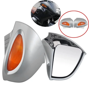Gümüş Motosiklet Dikiz Aynaları Dönüş Sinyalleri İşıklar Kapak Motocross Ayna-BMW R1100 RT R1100 RTP R1150 RT  3