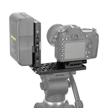 HDRIG L Şeklinde Braketi ile Montaj Güç Adaptörü ve Manfrotto Tipi QR Plaka LP-E6 Kukla Pil Adaptörü Kamera Aksesuarı  0