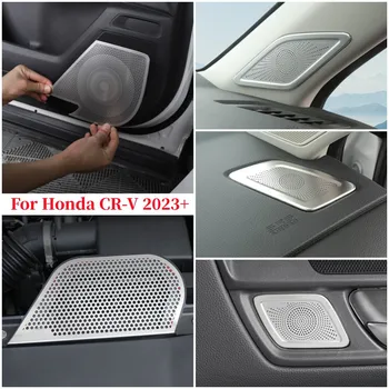 Honda için CR-V CRV 2023 2024 Hoparlör Kapağı Trim Paslanmaz Araba Kapı Stereo Ses ses hoparlörü Çerçeve Aksesuarları Araba Styling  10