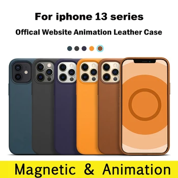 Iphone 13 12 Pro Max Mini Magsafing Şarj telefon kılıfı Lüks Deri Animasyon Pop Up Pencere Kapakları  5