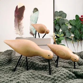 Iskandinav Danimarka El Yapımı Ceviz Ahşap Kuş Süsler El Yapımı Ahşap Heykeller Ahşap Oyuncaklar El Sanatları Süslemeleri  2