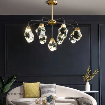 Iskandinav lüks kristal avize tüm bakır tavan avize oturma odası yatak odası dekorasyon yaratıcı asılı lamba sanat aydınlatma  10
