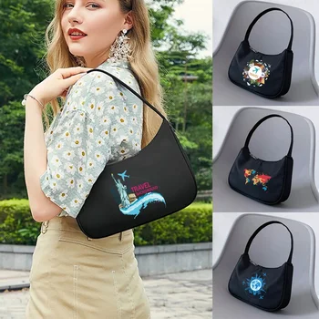 Kadın Koltukaltı Çanta Moda Tote Kılıf Kılıfı Seyahat Baskı Alışveriş Çantaları Kozmetik Depolama omuzdan askili çanta fermuarlı postacı çantası Debriyaj  5