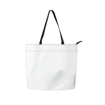 Kadın moda alışveriş çantası özel logo boş süblimasyon baskı Tote çanta ısı basın transferi kullanımlık bakkal çanta  5