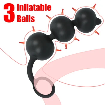 Kayış Penis Halkası Şişme Boncuk Anal Seks Oyuncakları Erkekler İçin prostat masaj aleti Butt Plug Kadınlar Vajinal Genişletici Erkek Masturbator  5