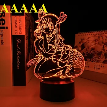 Kobayashi'nin Ejderha Hizmetçi Figürü Tohru LED Gece Lambası Yatak Odası Dekorasyon için Doğum Günü noel hediyesi Lamba Anime MissTohru ışık  10