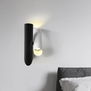 Led duvar Lambası Siyah Eklemek Beyaz Modern Minimalist Demir Duvar yatak odası lambaları Başucu TV Arka Plan Dönebilen Aydınlatma Aplikleri  5