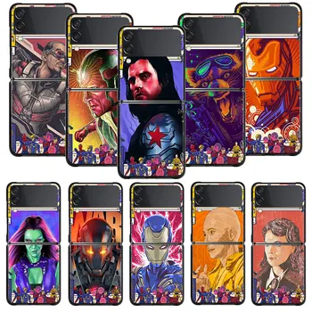 Marvel Avengers Kahraman Endgame Boyama Sanat Cep Telefonu samsung kılıfı Z Flip3 5G ZFlip ZFlip3 Flip Durumlarda Sert PC  5